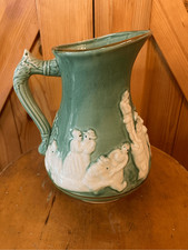 Vintage Glazed Pottery Majolica Figural 8-1/2