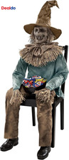 4 Ft 6 in Scary Sitting Scarecrow Animatronic, Multicolor picture