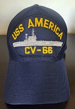 United States Navy USS America CV-66 Supercarrier Ship, Navy Emblem Hat picture
