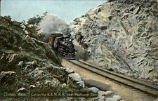 Clinton MA Train on Cut The Hugh C. Leighton Co. c1900s-10s Vintage Postcard picture