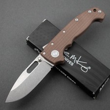 RARE Demko MG AD20 Drop Point MagnaCut Blade, Earth Brown G10 Handles, USA Made picture