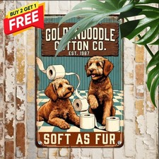 Retro Goldendoodle Farm Cotton Co Plaque 8x12 Dog Lover Home Metal Tin Wall Sign picture