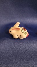 Vintage Miniature Bunny Rabbit, porcelain with painted flower, only 1.25