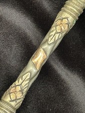 18K Gold/800 Silver Argentina Antique Bombilla Mate Straw w Gold, Marked picture