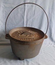 LG Custom MACA Wildlife Series Camping Dutch Oven Cast Iron ELK Family Lid Bail picture