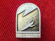 Vintage Soviet USSR Space Cosmonautics Rocket Moon Enamel Badge Pin picture