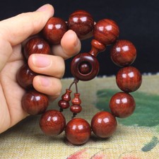 20mm*12 Prayer Beads Natural Grade A Wood Bangle Buddhist Luck Bracelet Rosary picture