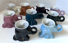 9 Frankoma GOP Republican Elephant Mugs 1980 - 1995 Vintage Political Pottery picture