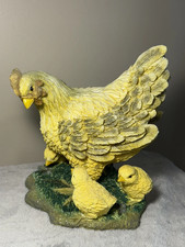 VTG ResinUrban/Farmhouse Chicken & Chicks Feeding Figurine Tall picture