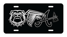 Georgia Bulldogs logo and Atlanta Braves logo and Atlanta Falcons logo Car Tag picture