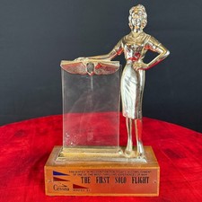 Vintage Cessna First Solo Flight Trophy Plaque Aviation Desk Display picture