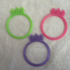 3 Vintage Lisa Frank Bangle Bracelet Set Lot Markie Unicorn Multicolor Glitter picture