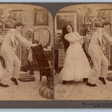 1900 Young Lady Upset Man Leave 