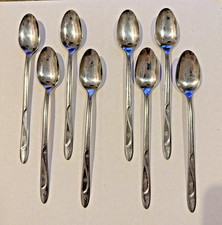 VTG 1950s lot 8 americana Star Stainless 3 Star Atomic Starburst 7.5” Tea Spoons picture