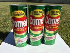 Lot of 3 COMET Cleanser Chlorinol 21oz ea Sealed vtg NOS Prop picture