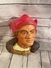 Vintage Ceramic Figurine Bust-Chalkware- Medieval Character picture