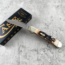Case XX Knives 00133 Mini Copperlock Jigged Amber Bone Stainless Pocket Knife picture