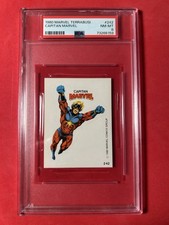 1980 Marvel oversized holder PSA 8 Captain MARVEL Sticker #242 Terrabusi wow picture
