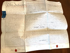 1860 Victorian Vellum Indenture Throwbridge England Heritage Sainsbury Wax Seal picture