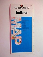 Rand McNally Indiana 1980s Folding Road Map w/ Cities Vintage picture