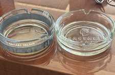2 Vintage Advertising Glass Caesar's Palace & Casino Las Vegas Souvenir Ashtrays picture