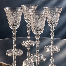 Tiffin Franciscan 1930s Set Of 4 Water Goblets Byzantine Crystal, 3.75x8.75