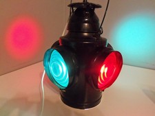 Vintage Handlan St. Louis USA 4 Way Railroad Signal Lantern Lamp picture