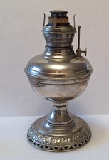 Antique Bradley & Hubbard Rayo Kerosene Oil Parlor Lamp Nickel Brass picture