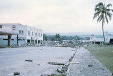 Street full of debris in Hilo Hawaii The wreckage is from a tsunami Old Photo picture