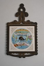 Vintage Marineland Of The Pacific Theme Park Cast Iron Trivet MCM Japan picture