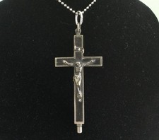Antique Holy Reliquary Cross with Multiple Relics Made In Germany 4” X 1.75” picture