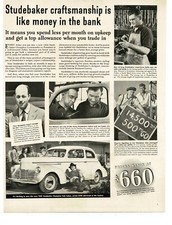 1940 Studebaker Champion Club Sedan employee pictures Vintage Print Ad 1 picture