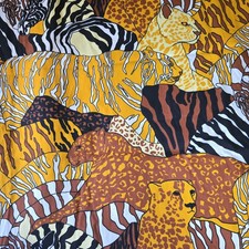 Vintage 60s 70s Riverdale Screen Print Cheetah Fabric 45