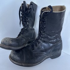 Vintage 1961/63 Black Leather Vietnam Era USAF Boots RARE 8.5 R GV Steel Toe picture