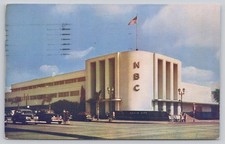 Vintage NBC Radio City Hollywood CA Postcard 1948 Postmark Mike Roberts Linen picture