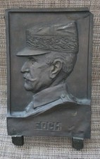 Rare WW I Military Hero Ferdinand Foch Bronze Plaque. 11
