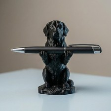 Cute Animal Dog Pen Holder Desk Organizer Black 4inch USA MADE picture