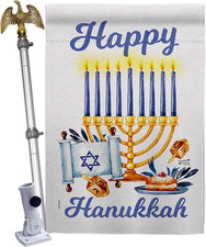 Feast of Dedication House Flag Eagle Set Wintertime Hanukkah Candle Bonsai Menor picture