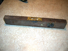 Antique Stanley No. 104 Wood Brass Carpenter Level picture