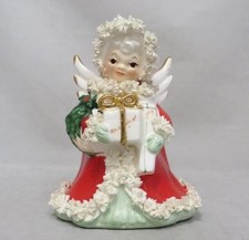 Vintage Napco Shopper ANGEL Planter Christmas Figurine Spaghetti #S1700A (READ) picture