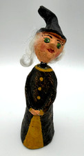 Monnie Wilson Folk Art Papier Mache Bobble Witch Figurine Halloween picture
