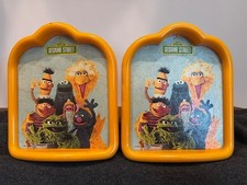 Vintage 1980s Sesame Street Book Ends, Set, Big Bird, Cookie, Bert, Ernie, Oscar picture