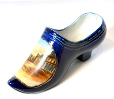 MAIN ST. - RIVER JOHN - N.S. CANADA Antique Souvenir China COBALT TRINKET SHOE picture