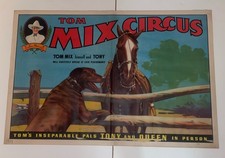 Original 1937 Tom Mix Circus Poster Featuring Pals Tony and Queen 28