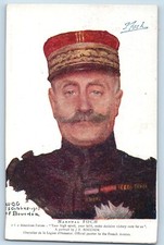 Marshal Foch Postcard French General J F Bouchor Portrait WWI c1910's Antique picture