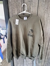 BRAND NEW USMC PT Sweatshirt  Marine Issue  Military Green - SMALL  picture