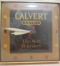 Vintage Calvert Extra The Soft Whiskey Lighted Display Clock WORKS  picture