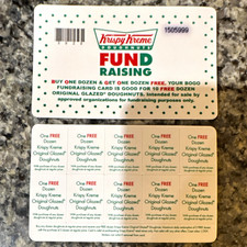 Krispy Kreme One Free Dozen Original Glazed Sticker Card - picture