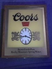 Vintage Coors Premium Mirrored Wall Clock/Bar Sign Tested/Works picture