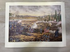 1970s Civil War Lithograph 18x24'' Print Battle of Stone River— Kurz & Allison picture